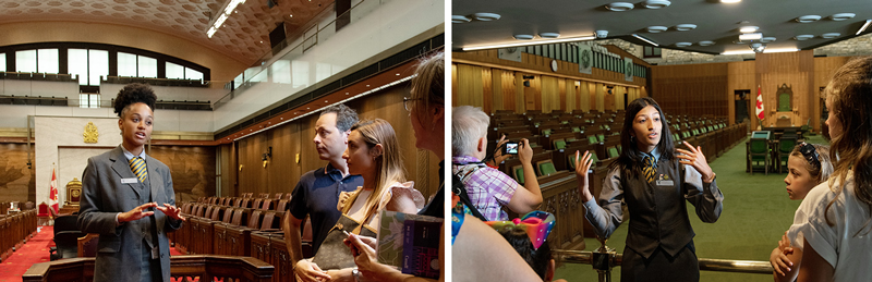 Images de visites guidées des chambres du Sénat et de la Chambre des communes